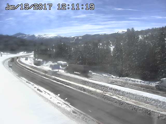 I70 on Vail pass looks snowpacked and slippery.