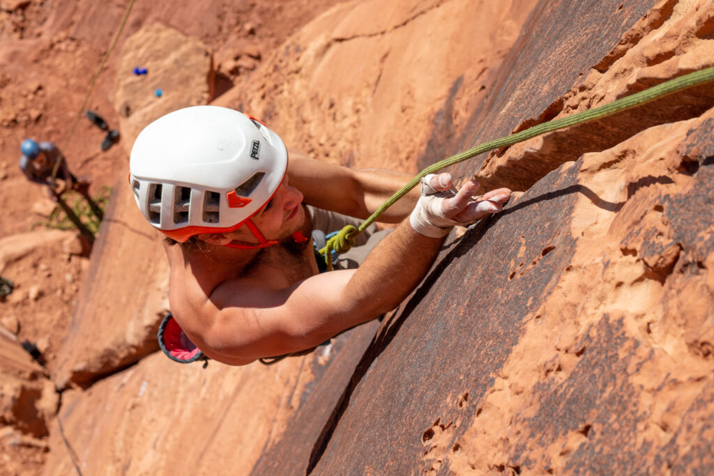 Kaya Lindsay Crack Climbing Moab 